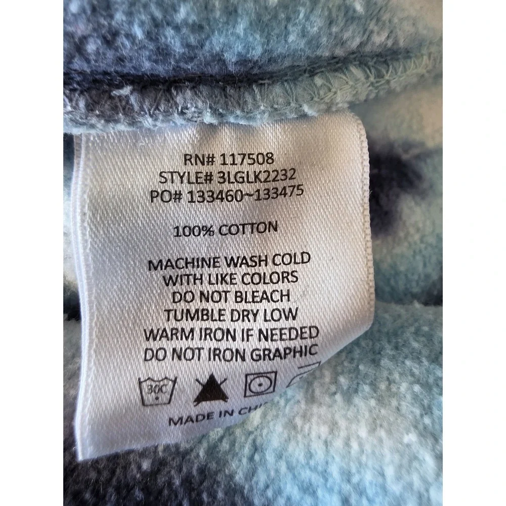Levi's Hoodie S Blue White Tie-Dye Cotton Casual Retro Pullover Sweatshirt